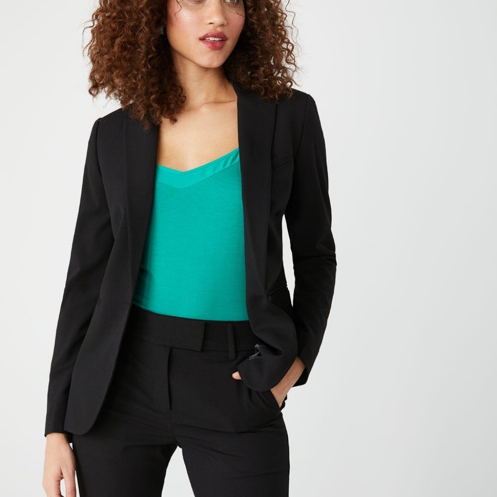 NWOT RW&Co Black Fitted Stretch Blazer, Sz M